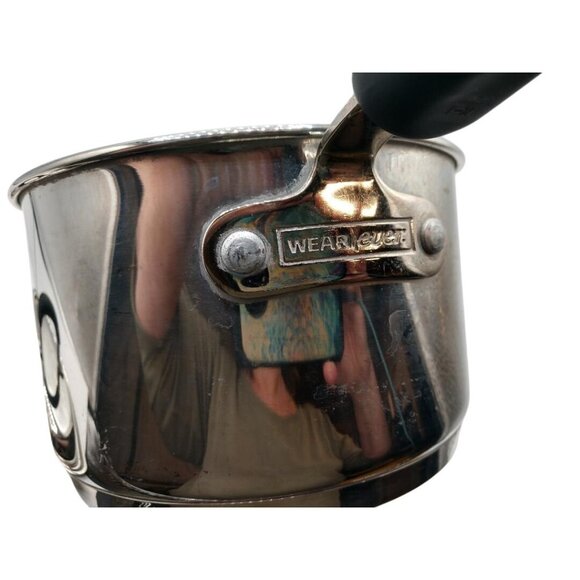WearEver Stainless Steel Saucepan With Lid & Black Handle 7" x 3" - Picture 2 of 10